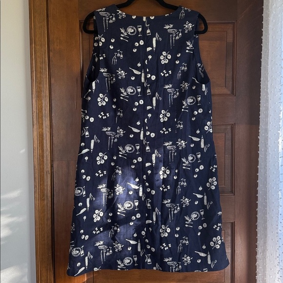 Abercrombie & Fitch Linen-Blend Tie-Front Mini Dress in Navy Patten 🍷🍝🍅 - Picture 13 of 13